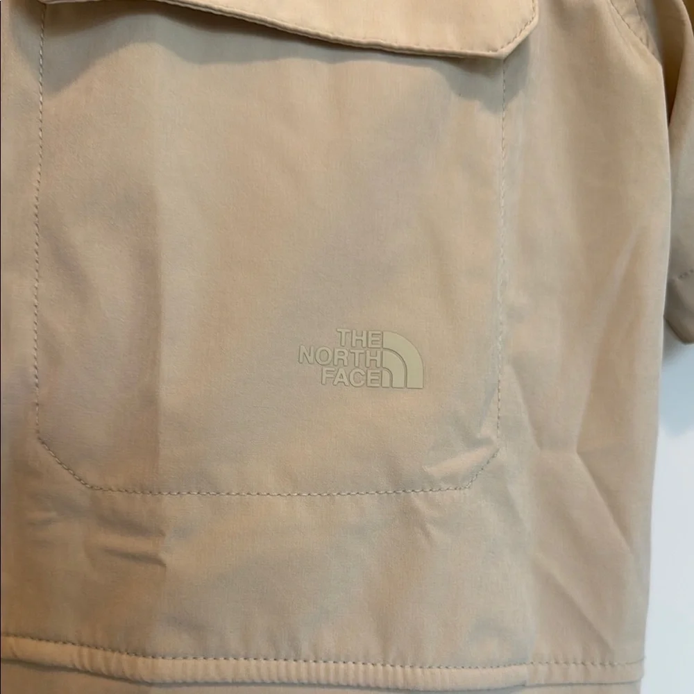 The North Face Tan Casual Button Down Shirt with Structured Design